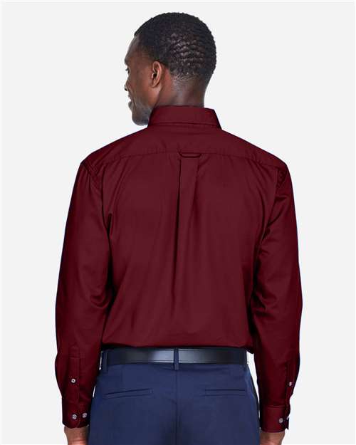 Harriton-M500-Men's Easy Blend™ Long Sleeve Twill Shirt - Image 121