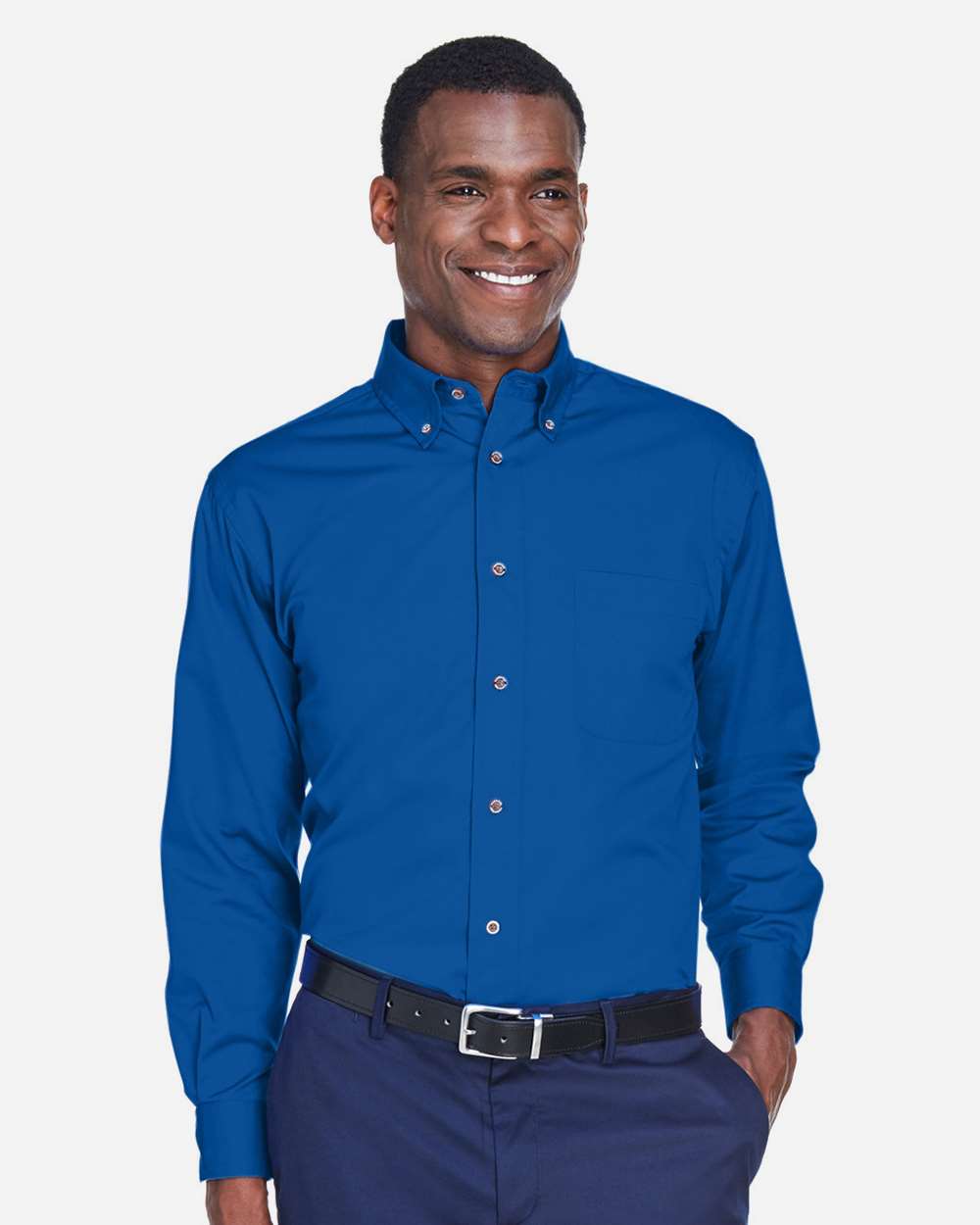 Harriton-M500-Men's Easy Blend™ Long Sleeve Twill Shirt - Image 19