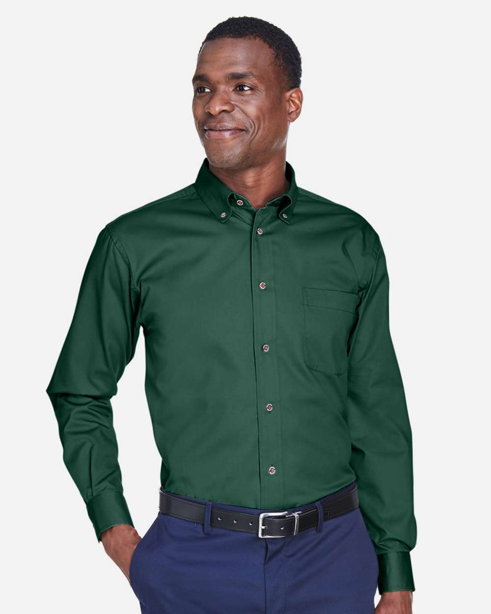 Harriton-M500-Men's Easy Blend™ Long Sleeve Twill Shirt - Image 24