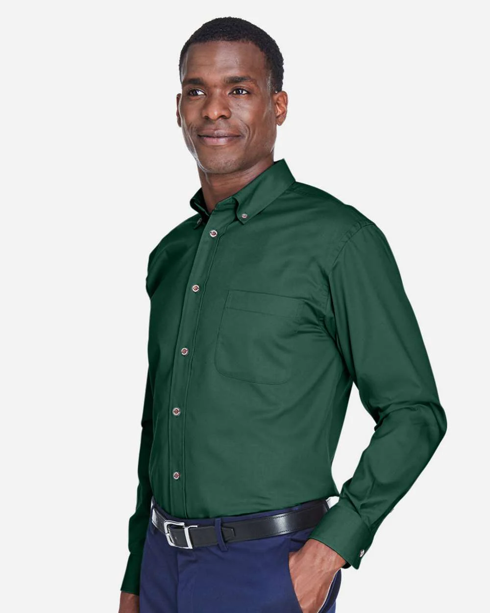 Harriton-M500-Men's Easy Blend™ Long Sleeve Twill Shirt - Image 25