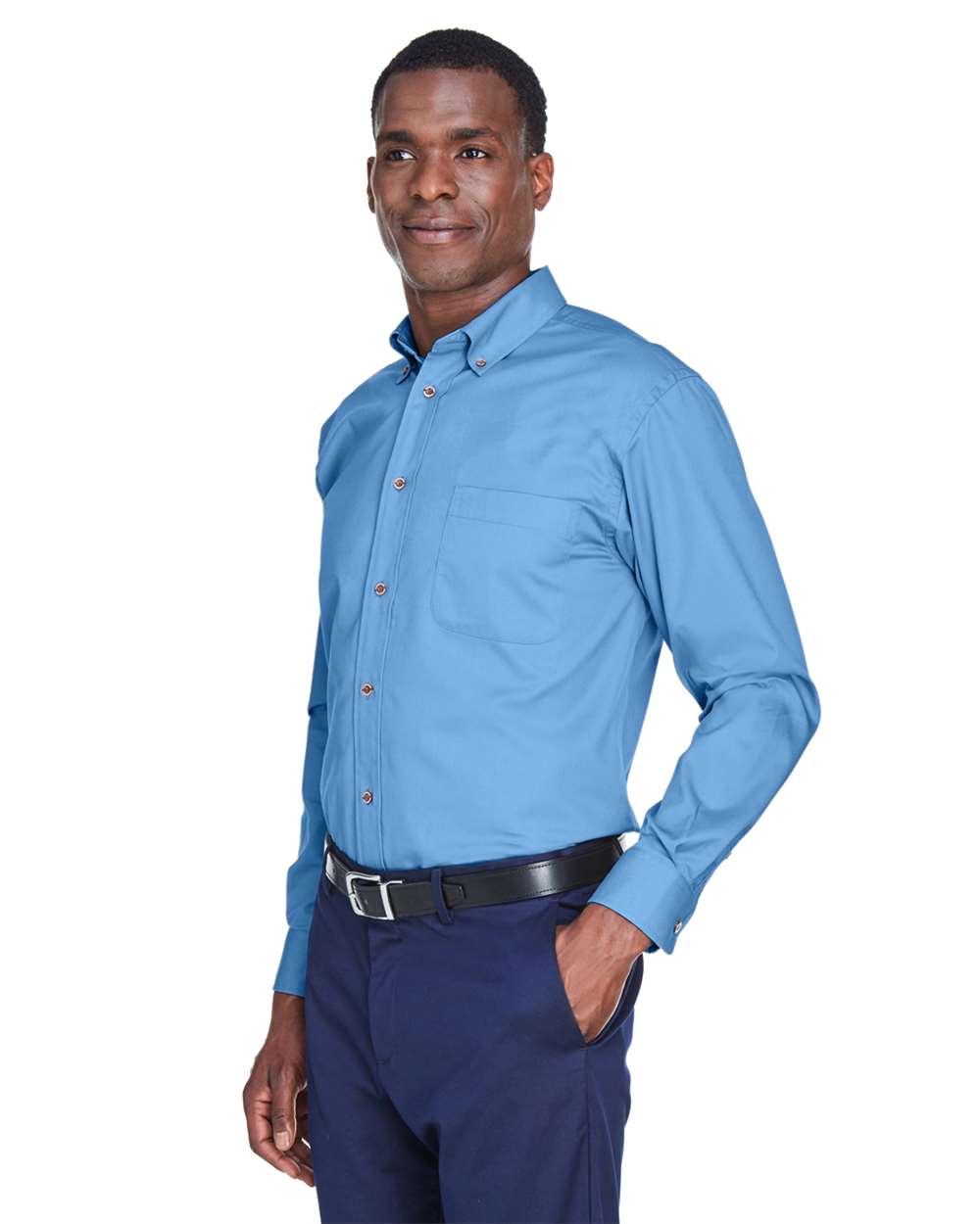 Harriton-M500-Men's Easy Blend™ Long Sleeve Twill Shirt - Image 30