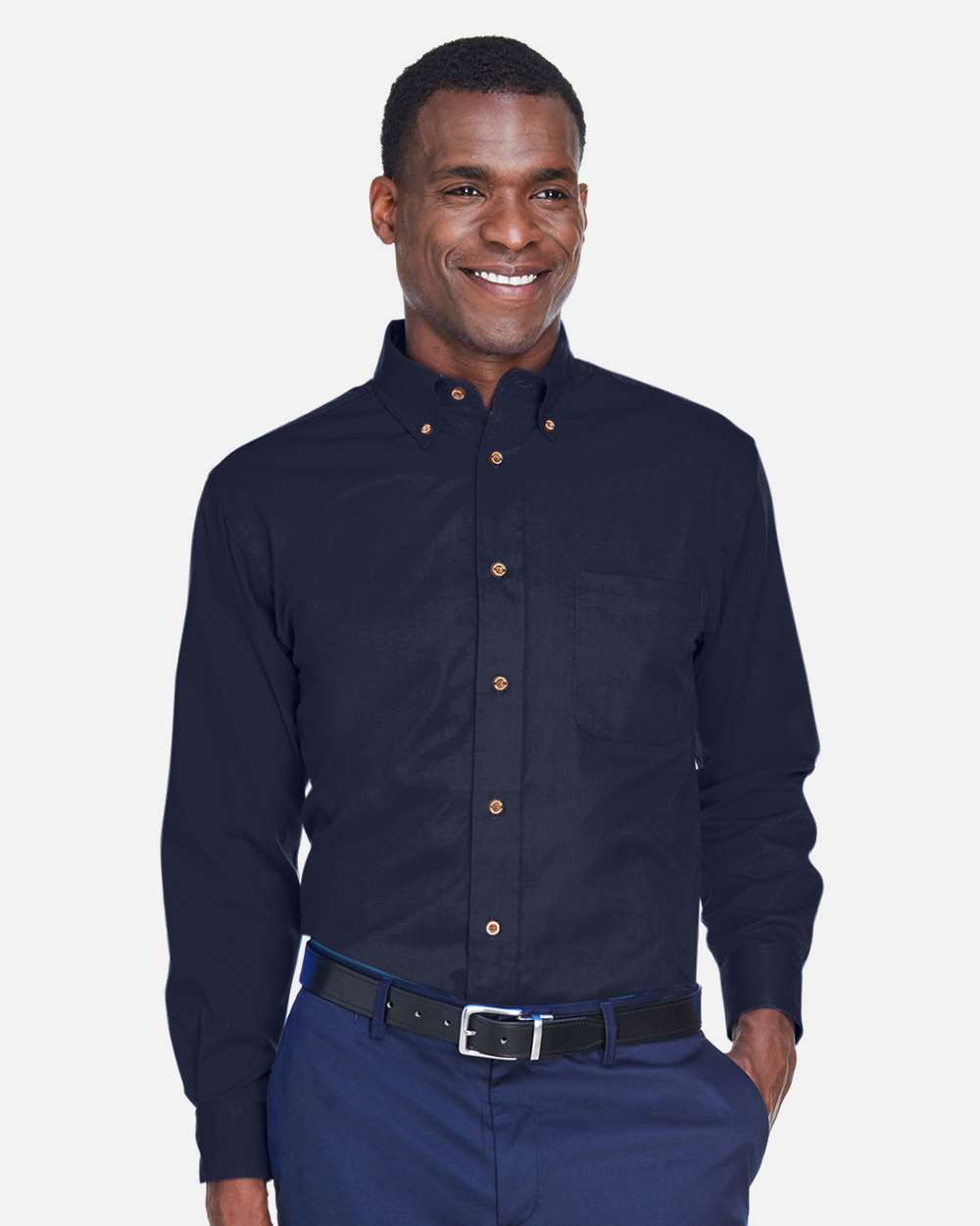 Harriton-M500-Men's Easy Blend™ Long Sleeve Twill Shirt - Image 39
