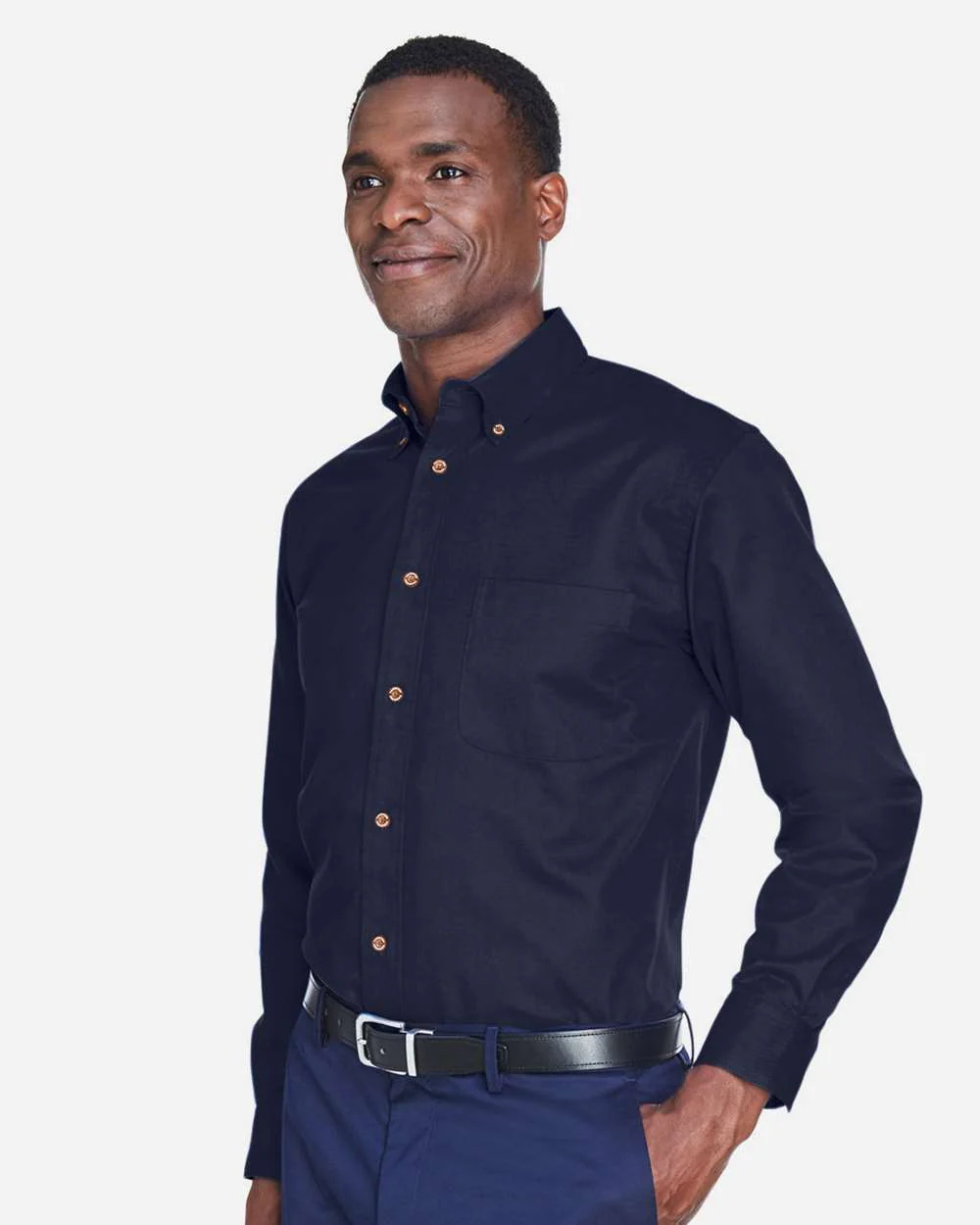 Harriton-M500-Men's Easy Blend™ Long Sleeve Twill Shirt - Image 40
