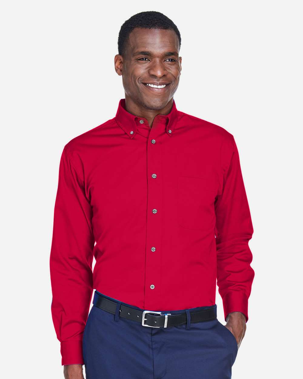 Harriton-M500-Men's Easy Blend™ Long Sleeve Twill Shirt - Image 44