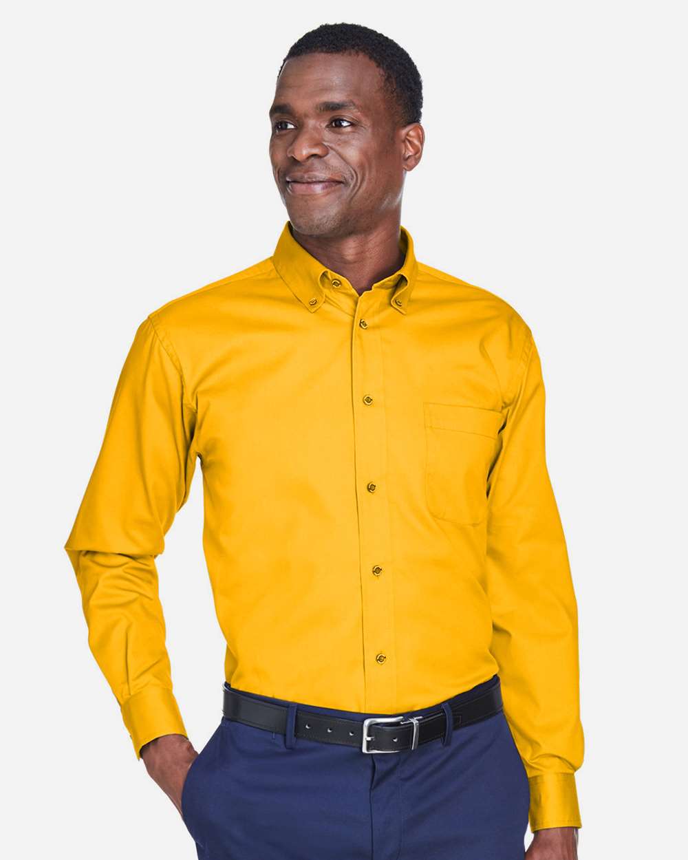 Harriton-M500-Men's Easy Blend™ Long Sleeve Twill Shirt - Image 54