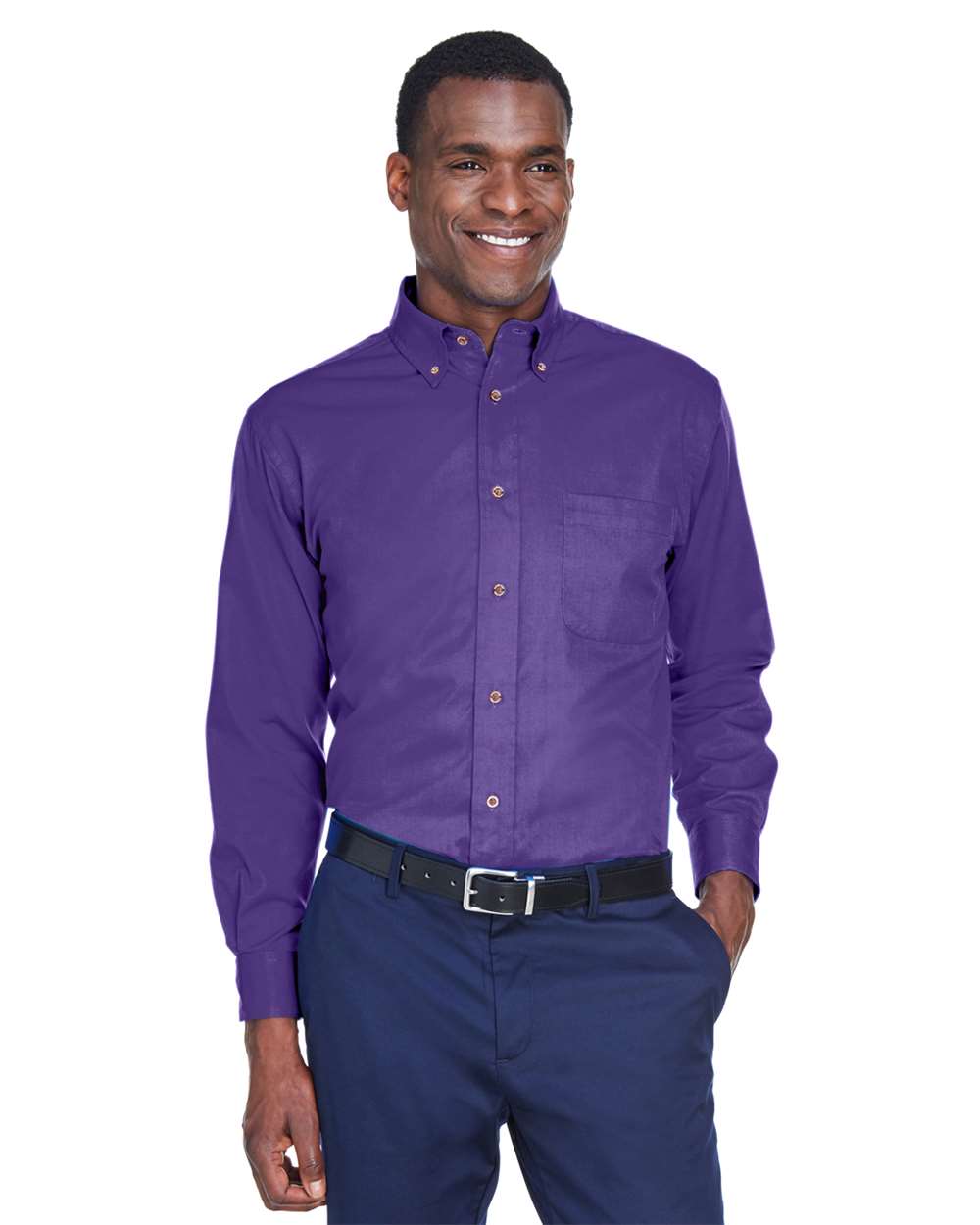 Harriton-M500-Men's Easy Blend™ Long Sleeve Twill Shirt - Image 64