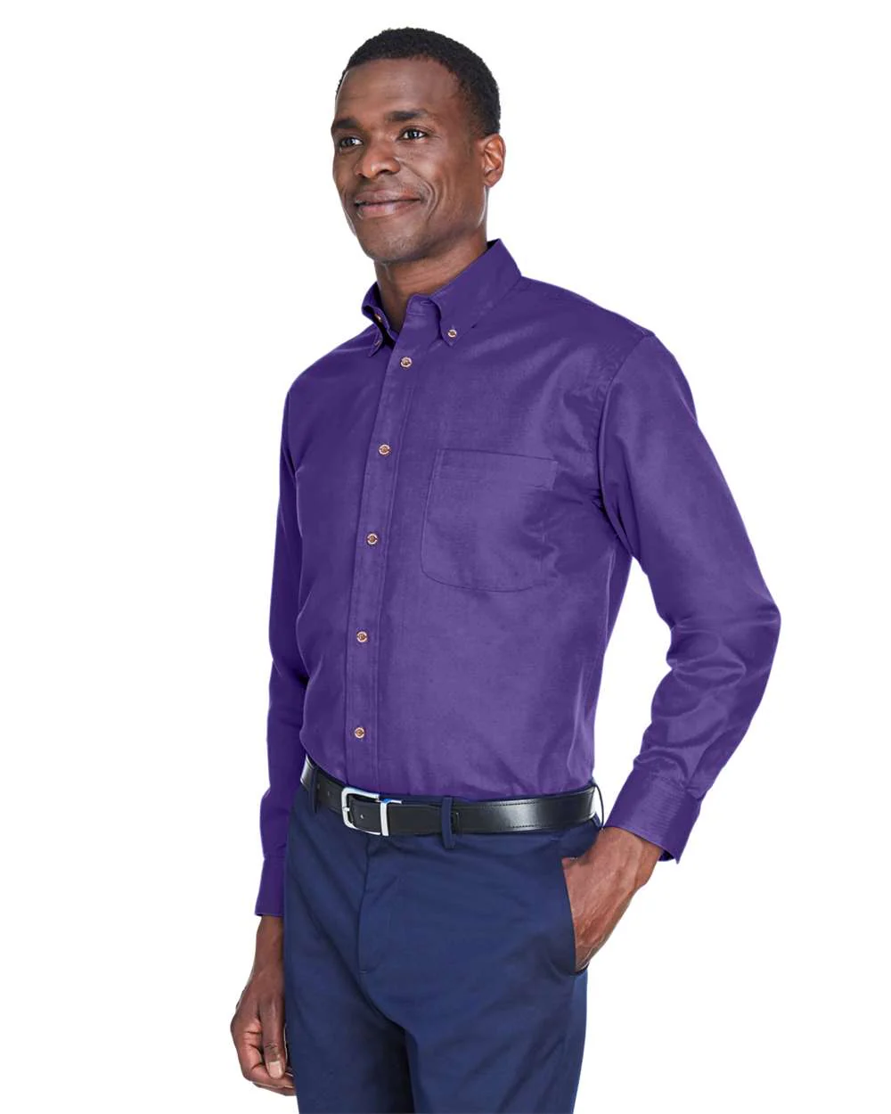 Harriton-M500-Men's Easy Blend™ Long Sleeve Twill Shirt - Image 65