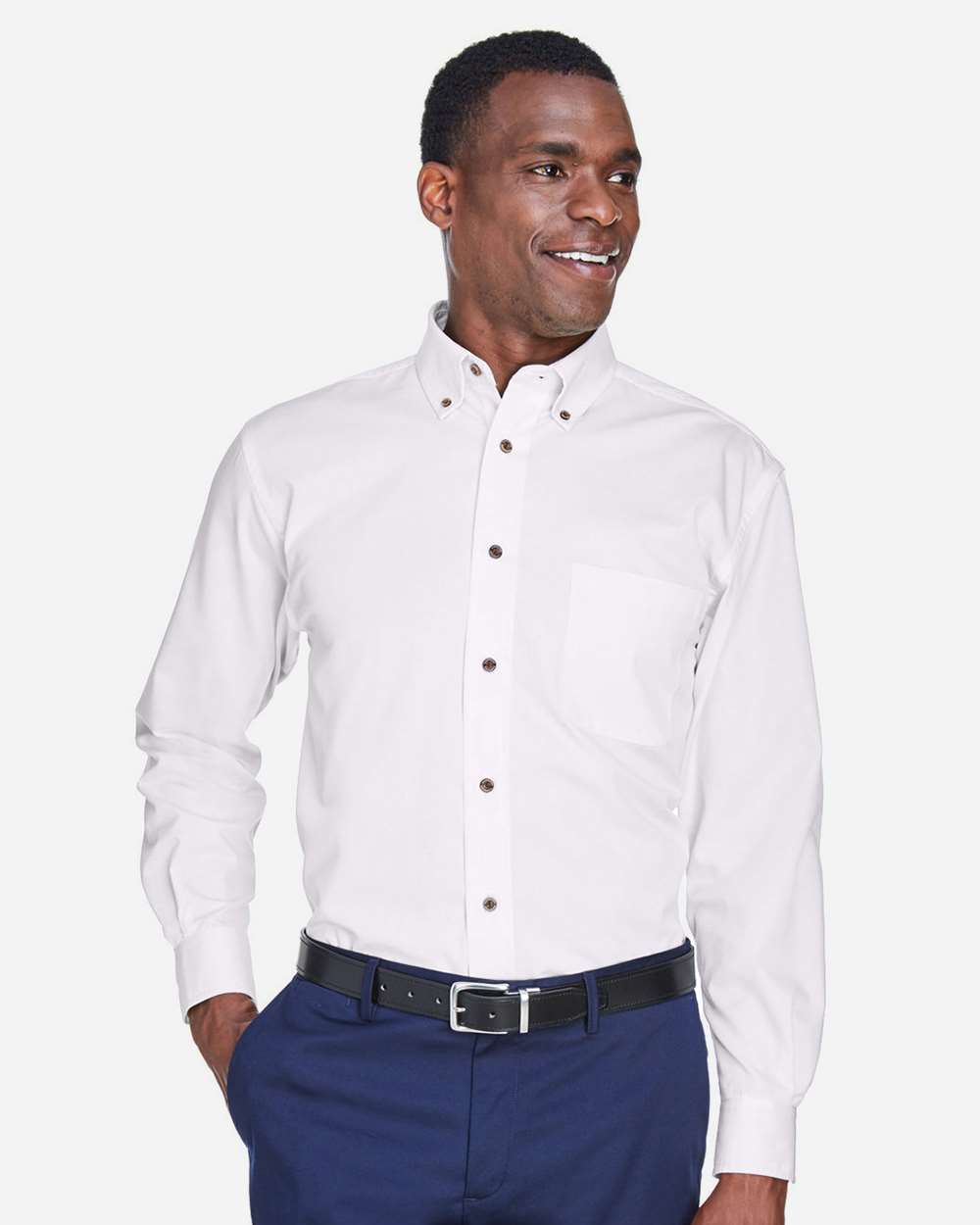 Harriton-M500-Men's Easy Blend™ Long Sleeve Twill Shirt - Image 69