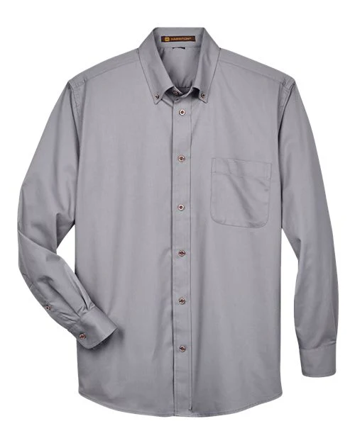Harriton-M500-Men's Easy Blend™ Long Sleeve Twill Shirt - Image 77