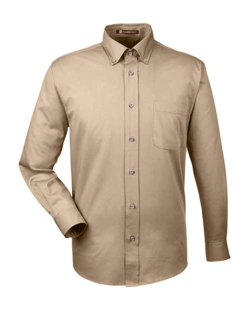 Harriton-M500-Men's Easy Blend™ Long Sleeve Twill Shirt - Image 83