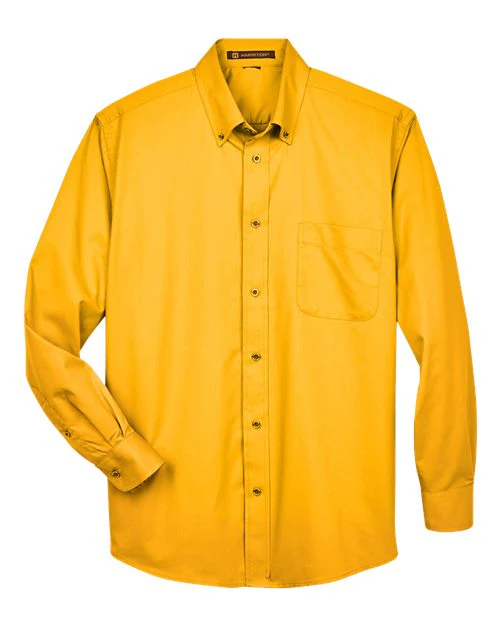 Harriton-M500-Men's Easy Blend™ Long Sleeve Twill Shirt - Image 84