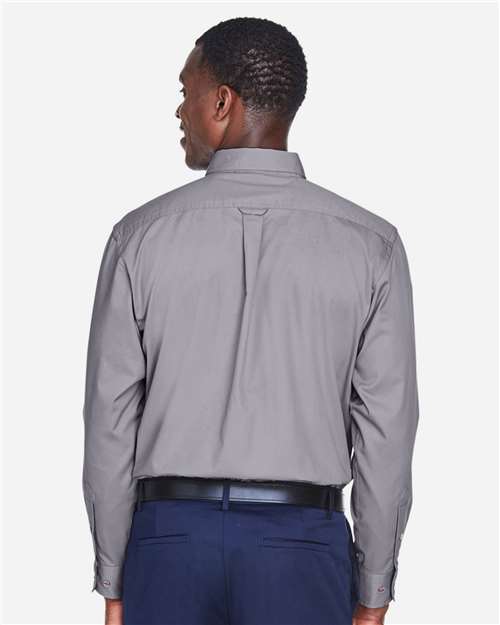 Harriton-M500-Men's Easy Blend™ Long Sleeve Twill Shirt - Image 91