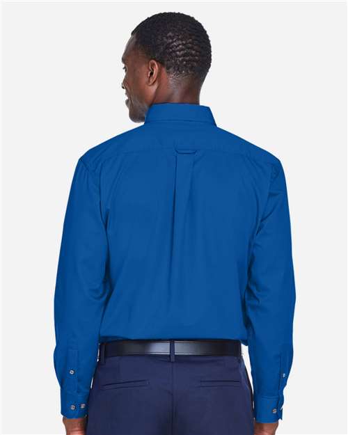 Harriton-M500-Men's Easy Blend™ Long Sleeve Twill Shirt - Image 94