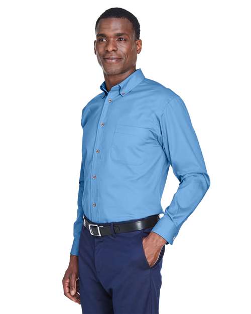 Harriton-M500-Men's Easy Blend™ Long Sleeve Twill Shirt - Image 99
