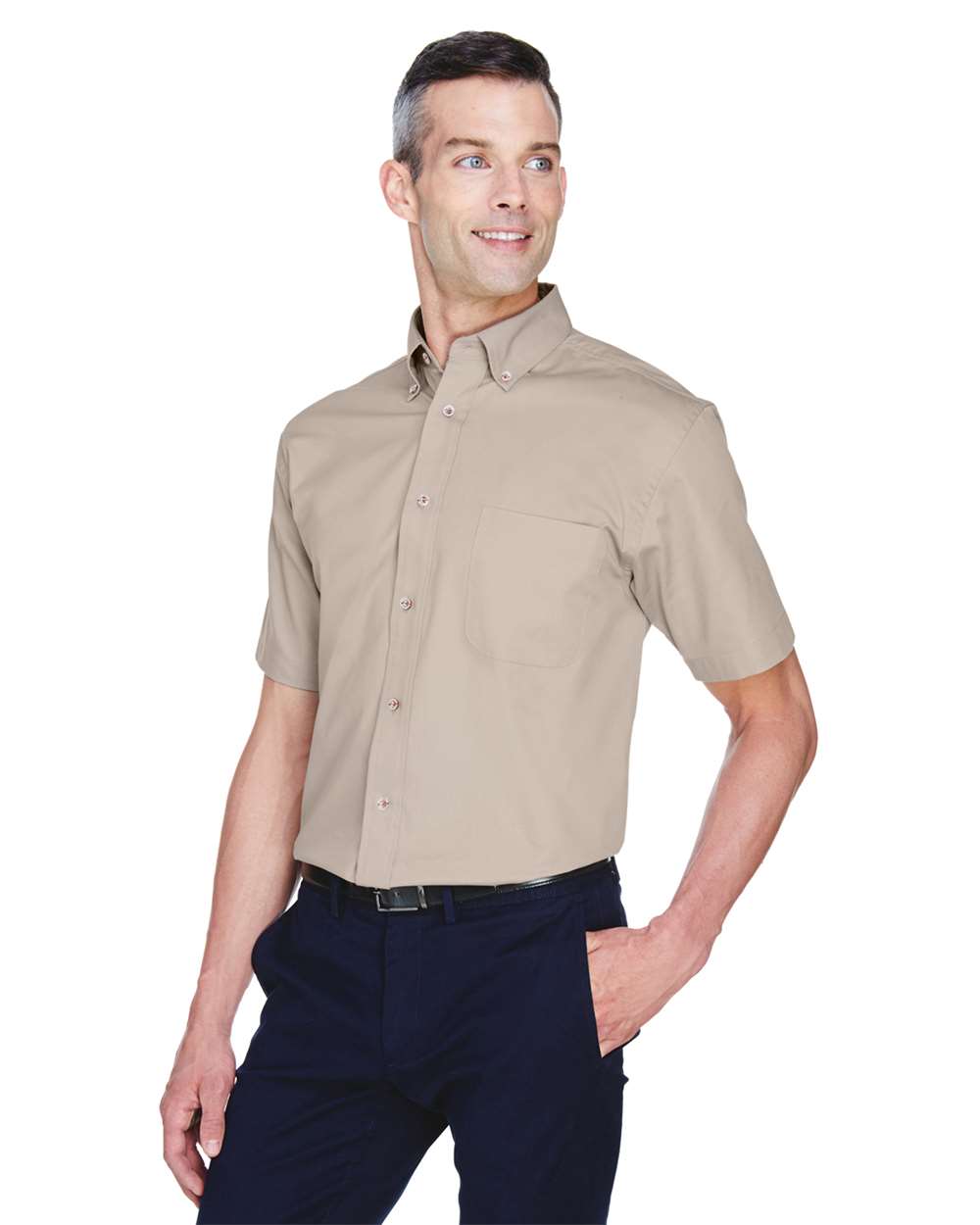 Harriton-M500S-Men's Easy Blend™ Twill Dress Shirt with Stain-Release - Image 20