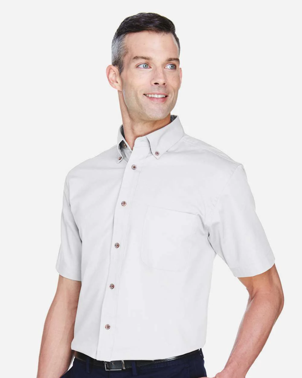 Harriton-M500S-Men's Easy Blend™ Twill Dress Shirt with Stain-Release - Image 25