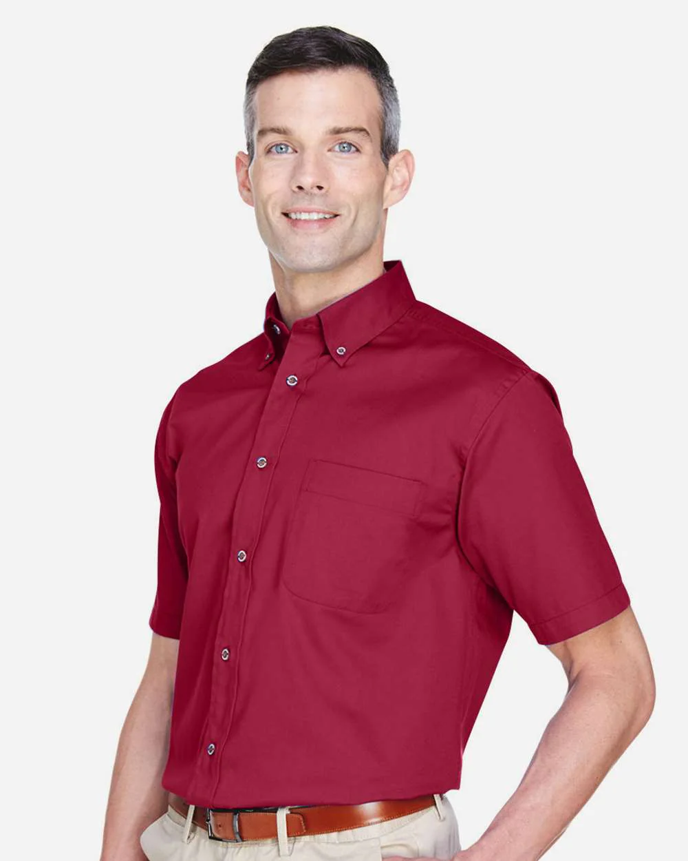 Harriton-M500S-Men's Easy Blend™ Twill Dress Shirt with Stain-Release - Image 30