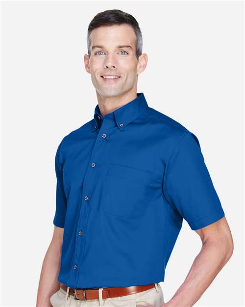 Harriton-M500S-Men's Easy Blend™ Twill Dress Shirt with Stain-Release - Image 35