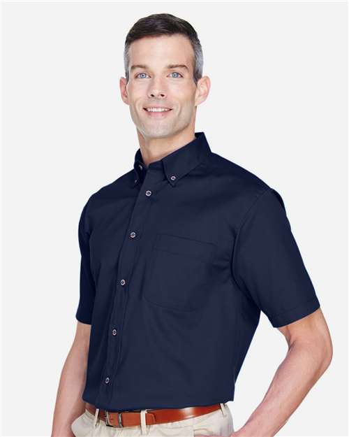 Harriton-M500S-Men's Easy Blend™ Twill Dress Shirt with Stain-Release - Image 38