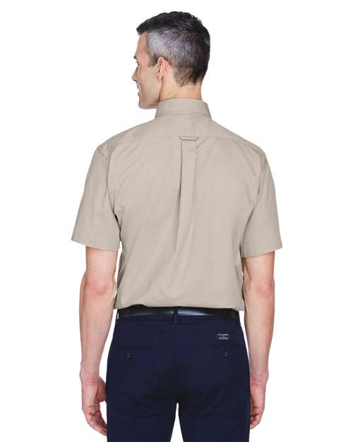 Harriton-M500S-Men's Easy Blend™ Twill Dress Shirt with Stain-Release - Image 52