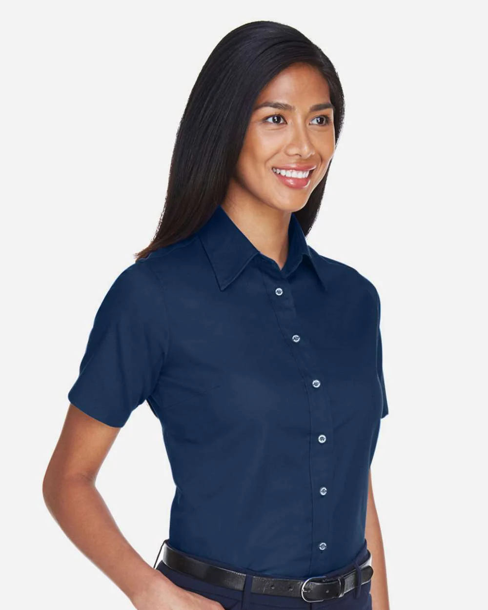 Harriton-M500SW-Women's Easy Blend™ Short Sleeve Twill Dress Shirt with Stain-Release - Image 15