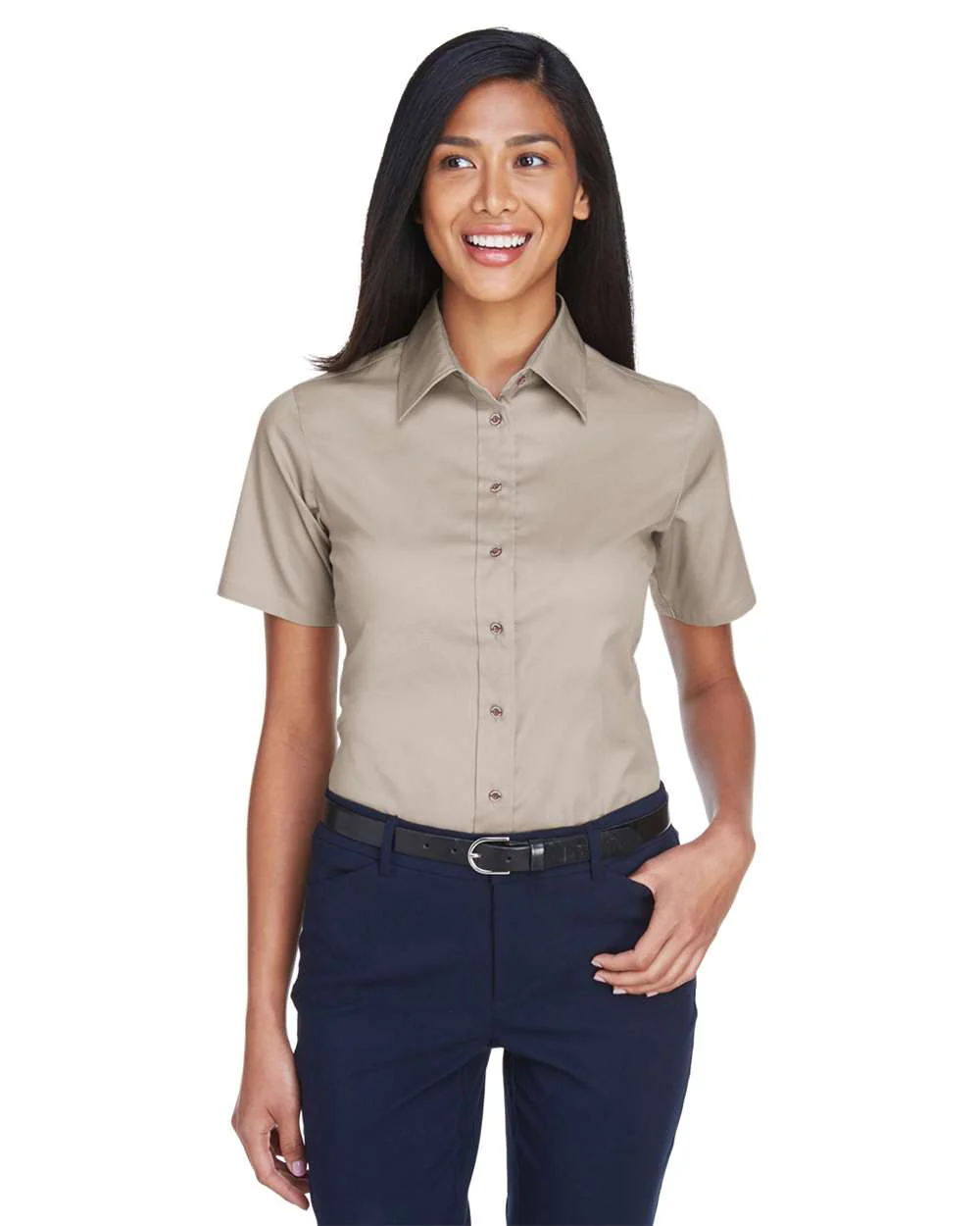 Harriton-M500SW-Women's Easy Blend™ Short Sleeve Twill Dress Shirt with Stain-Release - Image 19