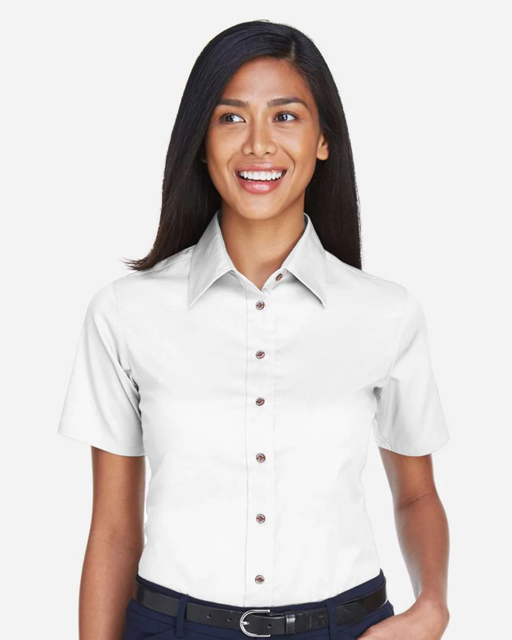 Harriton-M500SW-Women's Easy Blend™ Short Sleeve Twill Dress Shirt with Stain-Release - Image 24