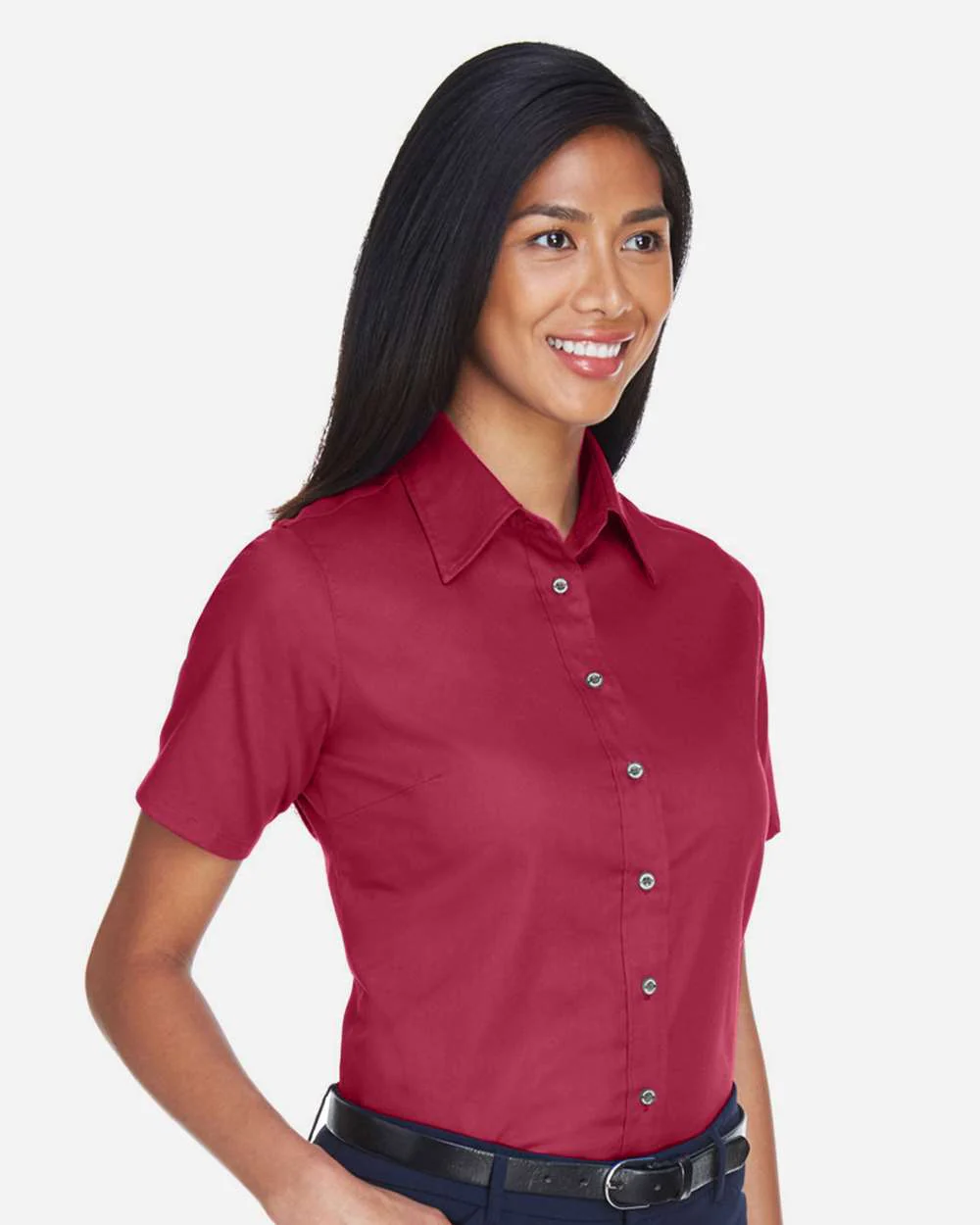 Harriton-M500SW-Women's Easy Blend™ Short Sleeve Twill Dress Shirt with Stain-Release - Image 30