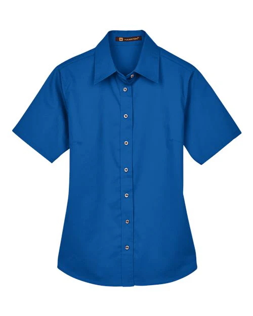 Harriton-M500SW-Women's Easy Blend™ Short Sleeve Twill Dress Shirt with Stain-Release - Image 32