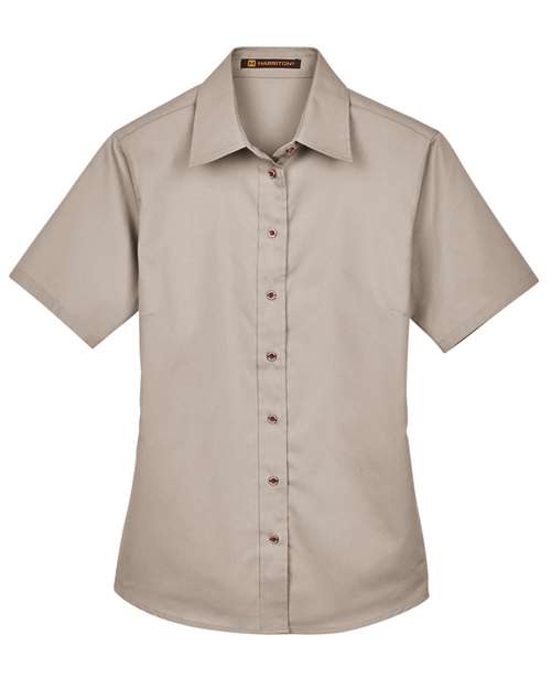 Harriton-M500SW-Women's Easy Blend™ Short Sleeve Twill Dress Shirt with Stain-Release - Image 34
