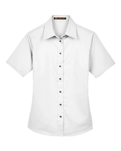 Harriton-M500SW-Women's Easy Blend™ Short Sleeve Twill Dress Shirt with Stain-Release - Image 35