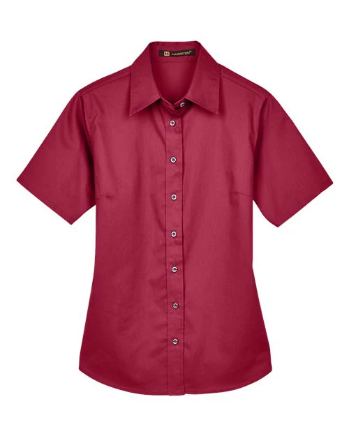 Harriton-M500SW-Women's Easy Blend™ Short Sleeve Twill Dress Shirt with Stain-Release - Image 36