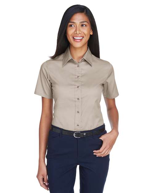 Harriton-M500SW-Women's Easy Blend™ Short Sleeve Twill Dress Shirt with Stain-Release - Image 40