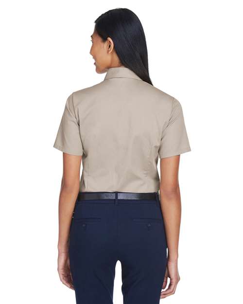 Harriton-M500SW-Women's Easy Blend™ Short Sleeve Twill Dress Shirt with Stain-Release - Image 42