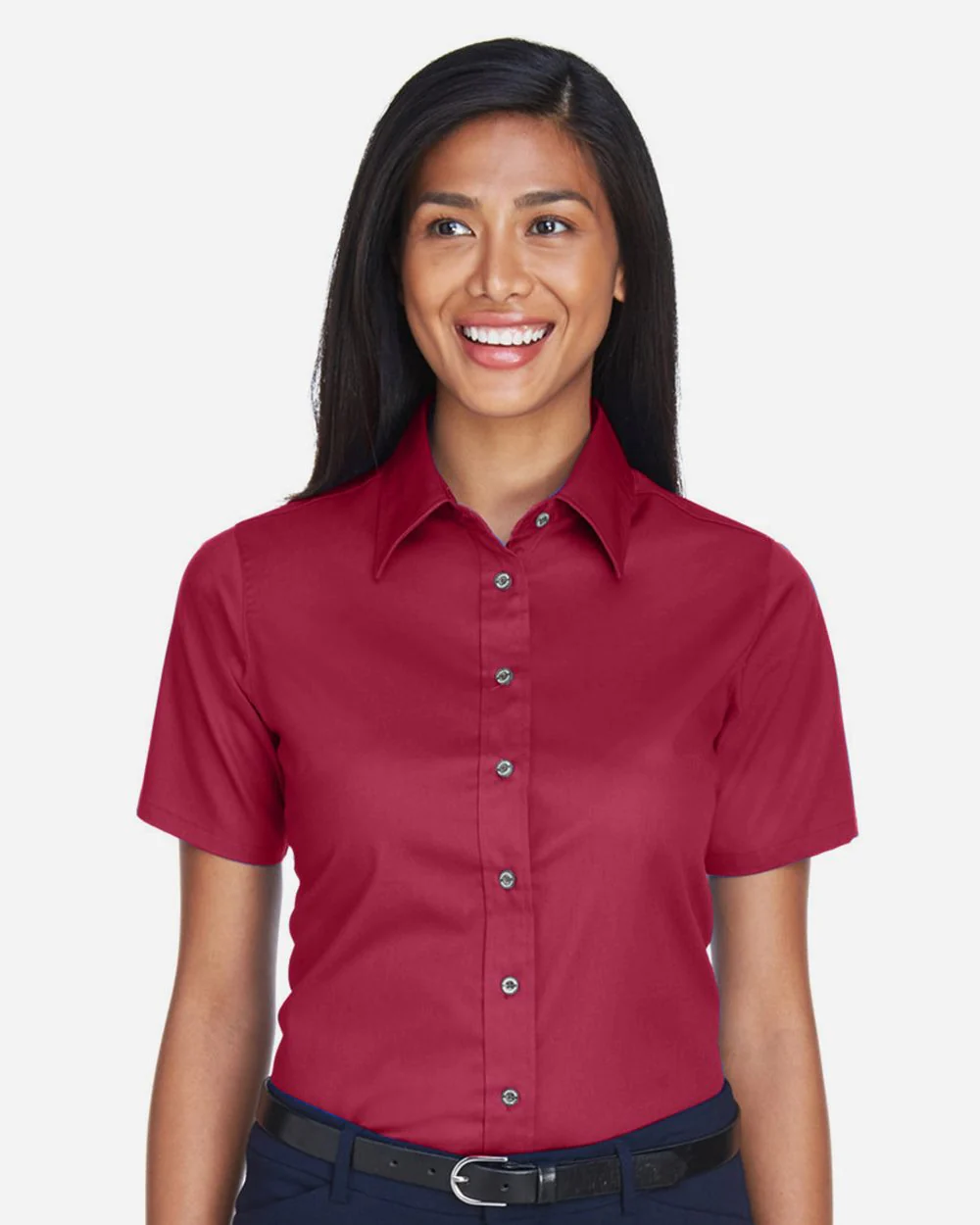 Harriton-M500SW-Women's Easy Blend™ Short Sleeve Twill Dress Shirt with Stain-Release - Image 6