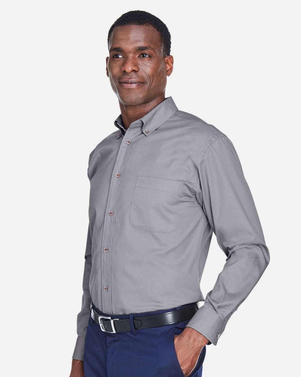 Harriton-M500T-Men's Tall Easy Blend™ Long Sleeve Twill Dress Shirt - Image 10