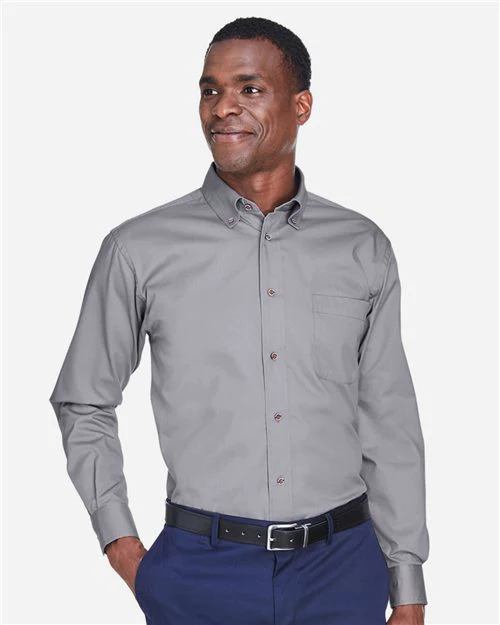 Harriton-M500T-Men's Tall Easy Blend™ Long Sleeve Twill Dress Shirt - Image 28