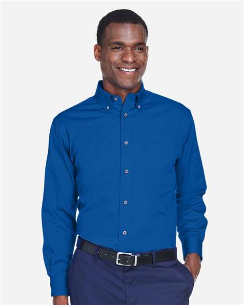 Harriton-M500T-Men's Tall Easy Blend™ Long Sleeve Twill Dress Shirt - Image 37