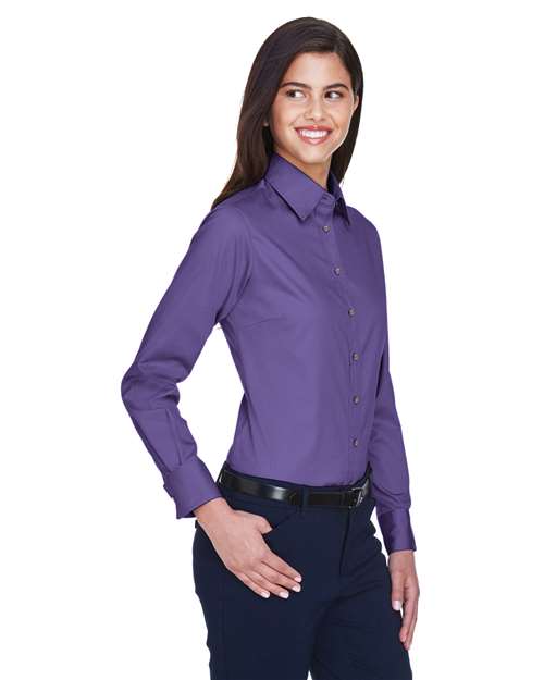Harriton-M500W-Women's Easy Blend™ Long Sleeve Twill Dress Shirt with Stain-Release - Image 102