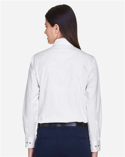 Harriton-M500W-Women's Easy Blend™ Long Sleeve Twill Dress Shirt with Stain-Release - Image 106
