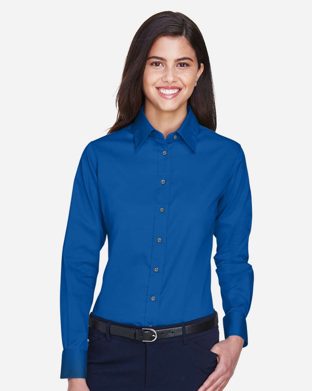 Harriton-M500W-Women's Easy Blend™ Long Sleeve Twill Dress Shirt with Stain-Release - Image 19