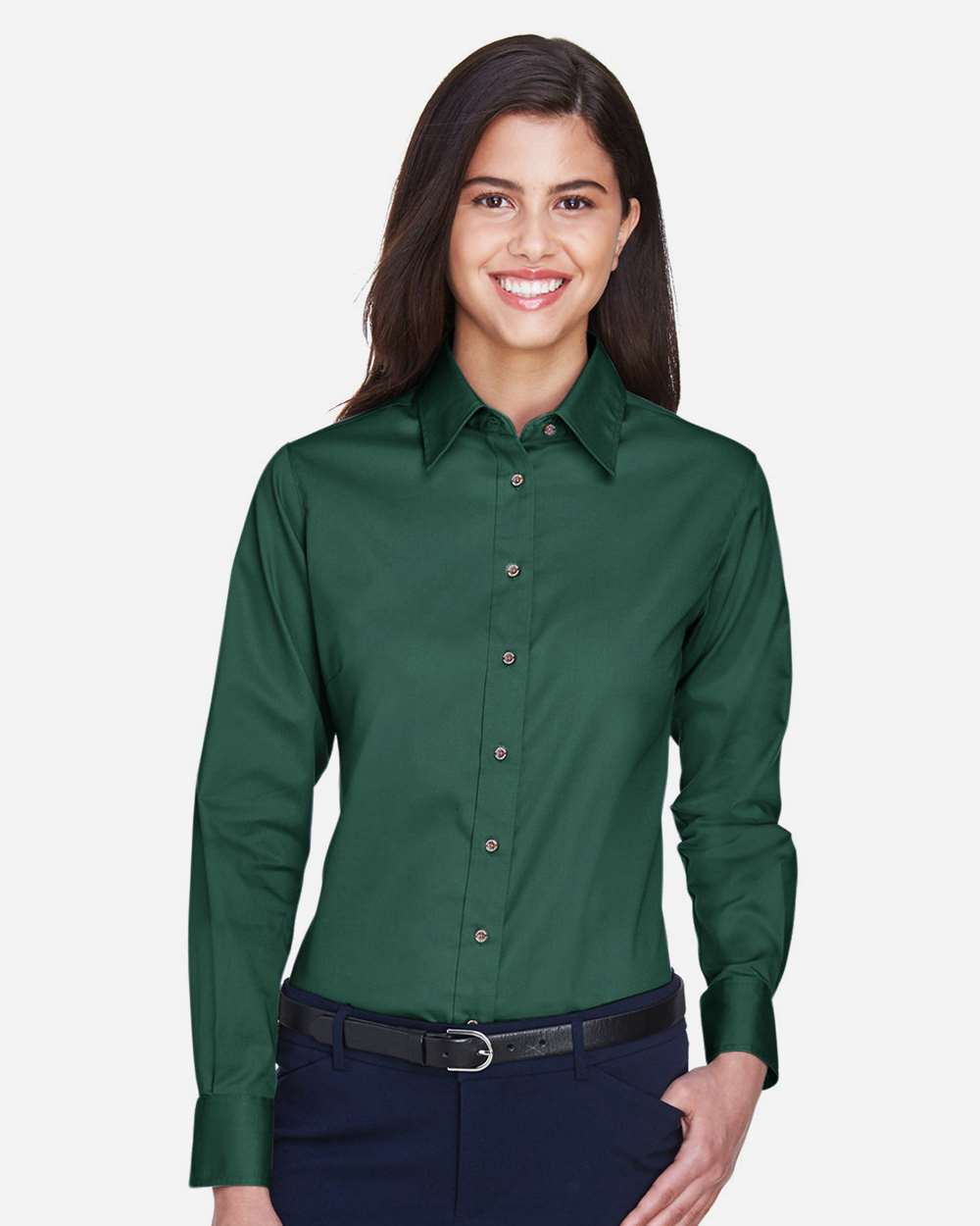 Harriton-M500W-Women's Easy Blend™ Long Sleeve Twill Dress Shirt with Stain-Release - Image 24