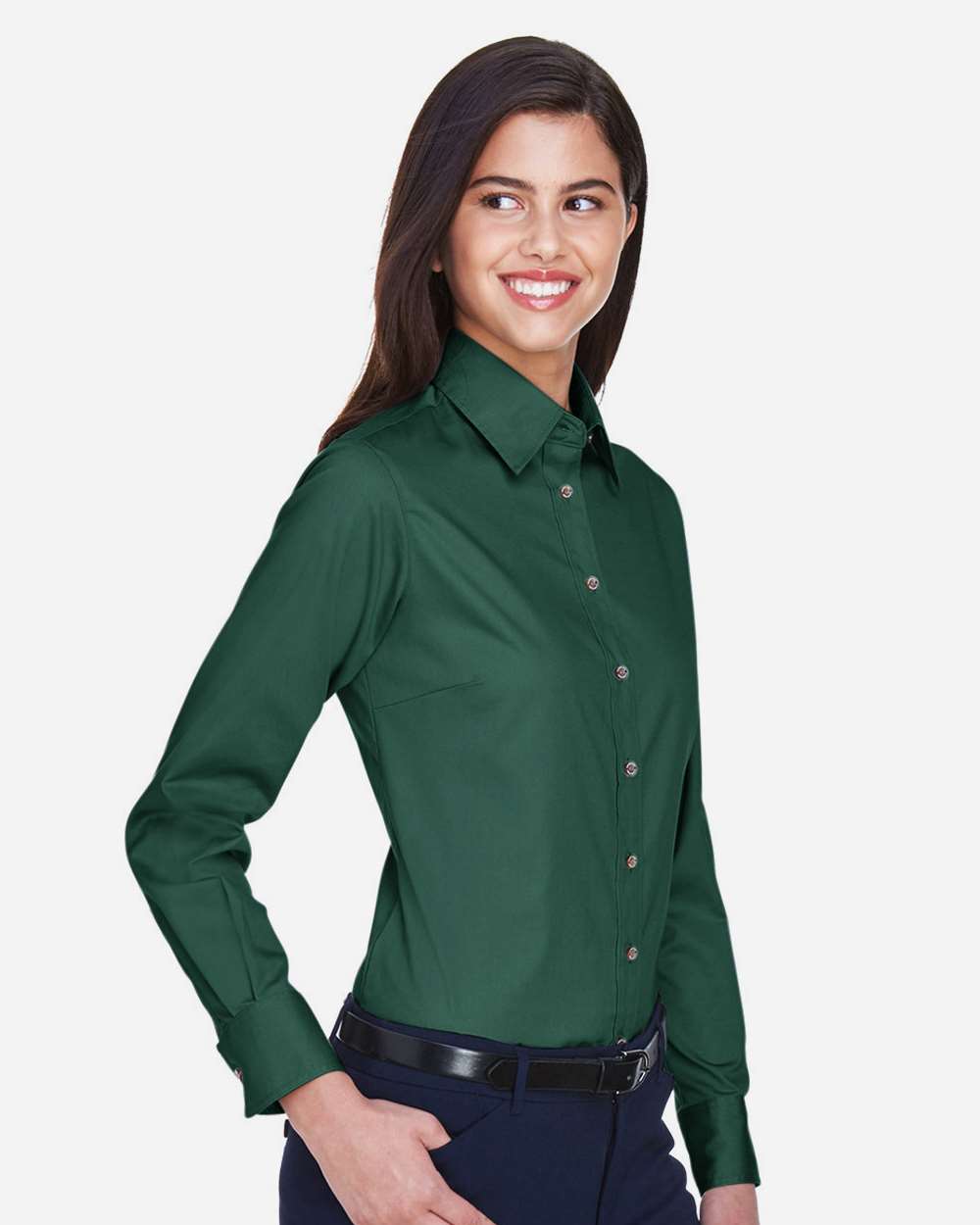 Harriton-M500W-Women's Easy Blend™ Long Sleeve Twill Dress Shirt with Stain-Release - Image 25