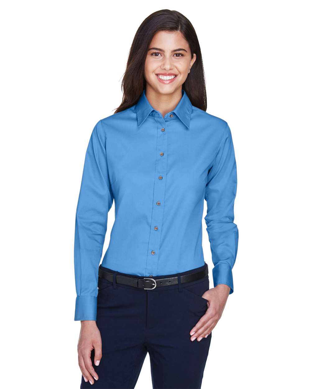 Harriton-M500W-Women's Easy Blend™ Long Sleeve Twill Dress Shirt with Stain-Release - Image 29
