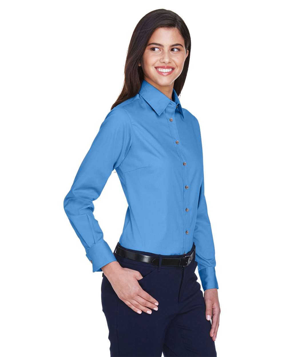 Harriton-M500W-Women's Easy Blend™ Long Sleeve Twill Dress Shirt with Stain-Release - Image 30