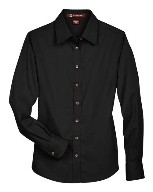 Harriton-M500W-Women's Easy Blend™ Long Sleeve Twill Dress Shirt with Stain-Release - Image 57