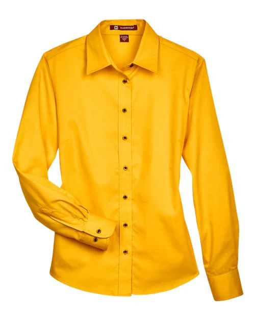 Harriton-M500W-Women's Easy Blend™ Long Sleeve Twill Dress Shirt with Stain-Release - Image 66