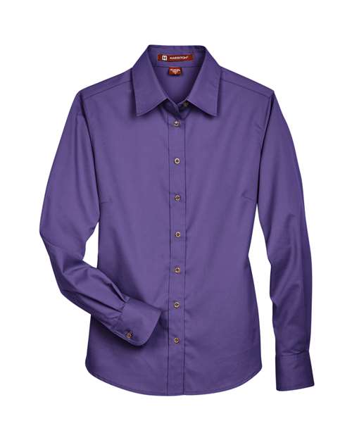 Harriton-M500W-Women's Easy Blend™ Long Sleeve Twill Dress Shirt with Stain-Release - Image 68