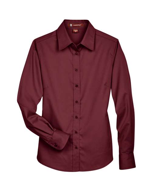 Harriton-M500W-Women's Easy Blend™ Long Sleeve Twill Dress Shirt with Stain-Release - Image 70