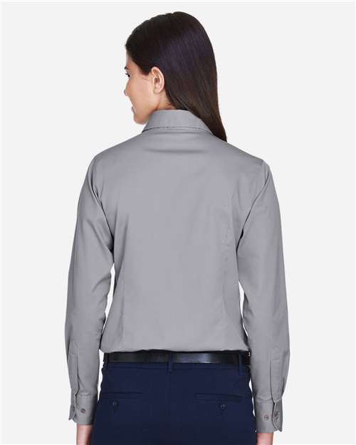Harriton-M500W-Women's Easy Blend™ Long Sleeve Twill Dress Shirt with Stain-Release - Image 76